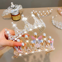 Sweet Fashion Jewelry Hair Accessories Multicolor Pearl Crown Banquet Birthday Fashion Princess Headband Girl Kawaii Crown Crown Headband Headgear Headgear Crystal  Wedding Party Hair Accessories