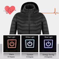 Winter Heated Jacket USB Electric Cotton Coat Zip-up Heater Thermal Clothing Heating Vest For Men