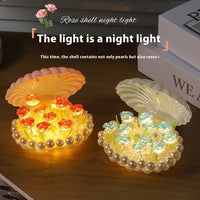 Diy Shell Rose Small Night Lamp Ambience Light